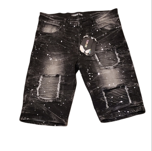 NWT LEGENDARY STATUS BLACK MOTO JEAN SHORTS SZ 20 YOUTH SHORTS - Picture 1 of 9